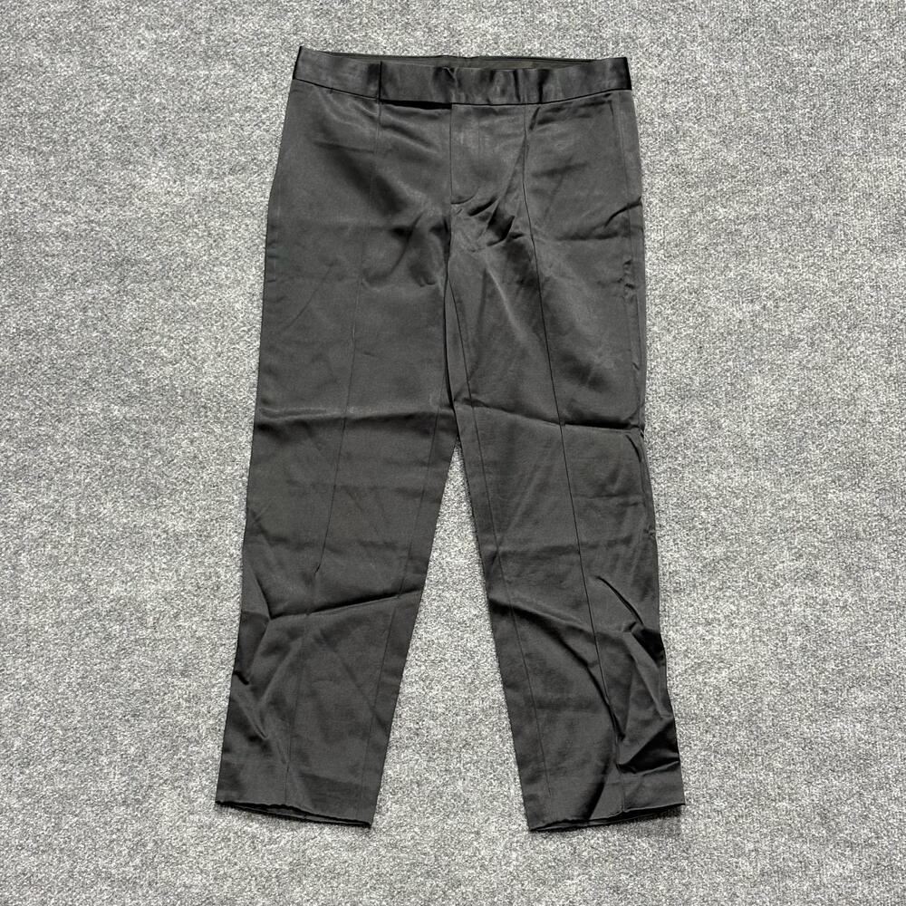 Ralph Lauren Pants Womens 2 Black Satin Slim Dress Trousers Holiday Evening